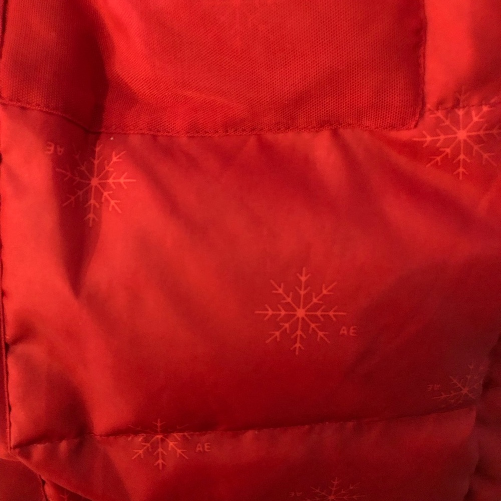 Womens American Eagle Shelter Series removable faux fur on hood sz S bright red - Picture 12 of 14